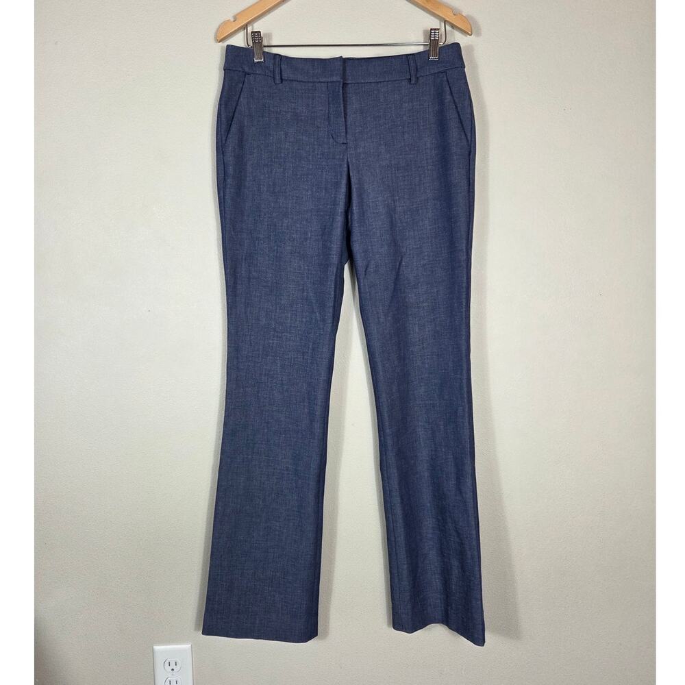 Express Woman's Editor Slim Flare Low Rise Elevated Blue Dress Pants Size 8 Long